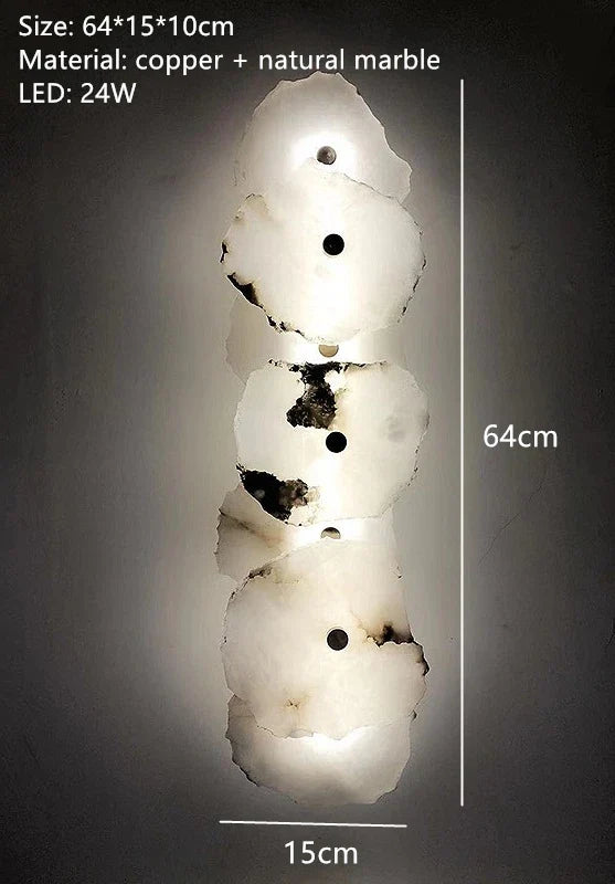 Natural Marble Wall Light – Sculptural LED Wall Sconce