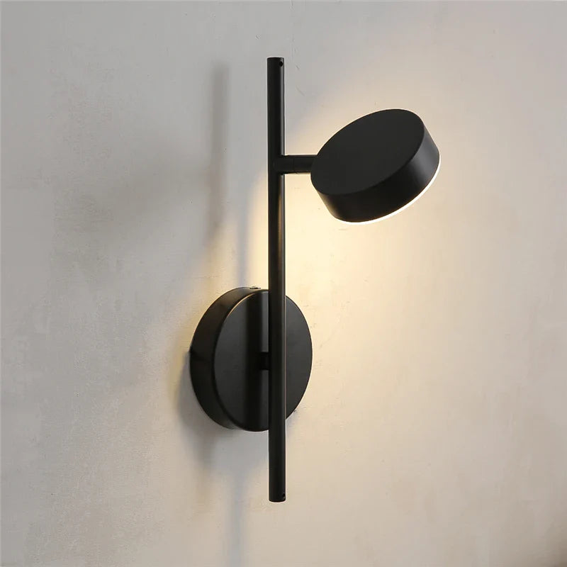 Nordic Simple Wall Lamp LED Rotation Adjustable Metal Wall Lights Bedroom Living Room Aisle Study Reading Gold Black Wall Lamps