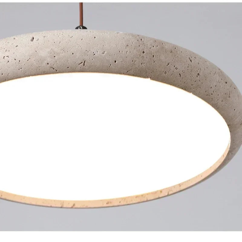 Wabi-Sabi Stone Pendant Light – Nordic Minimalist LED Hanging Lamp for Dining & Living Room