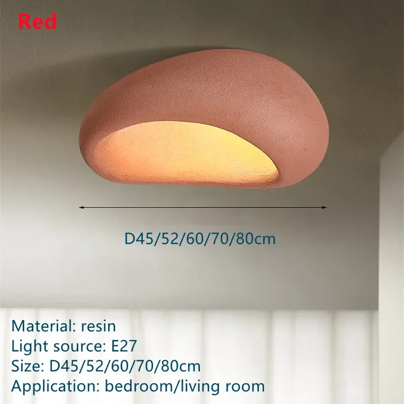 Modern Wabi-Sabi Ceiling Light – Minimalist Resin LED Flush Mount Lamp