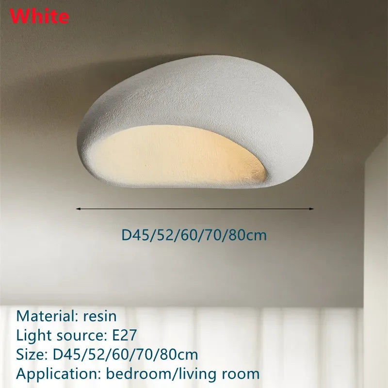 Modern Wabi-Sabi Ceiling Light – Minimalist Resin LED Flush Mount Lamp