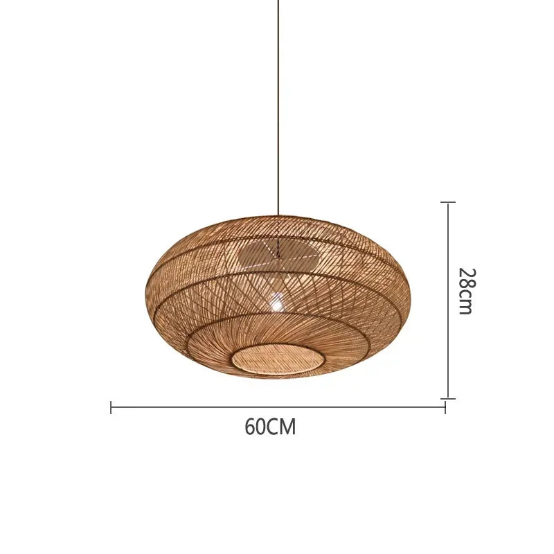 Chinese Handmade Woven Natural Rattan Pendant Lamp Living Room Restaurant Hotel Homestay Bedroom Led Chandelier Art Lights Decor