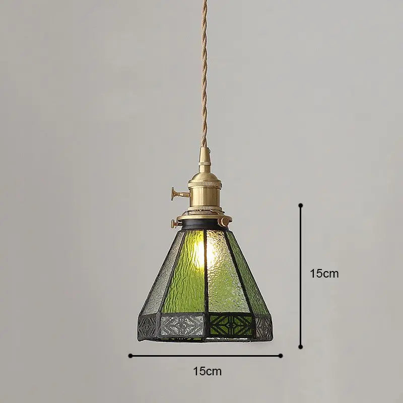 Industrial style Mediterranean retro ins wind glass Dining Room Bedroom Homestaybed warm retro nostalgia small chandelier