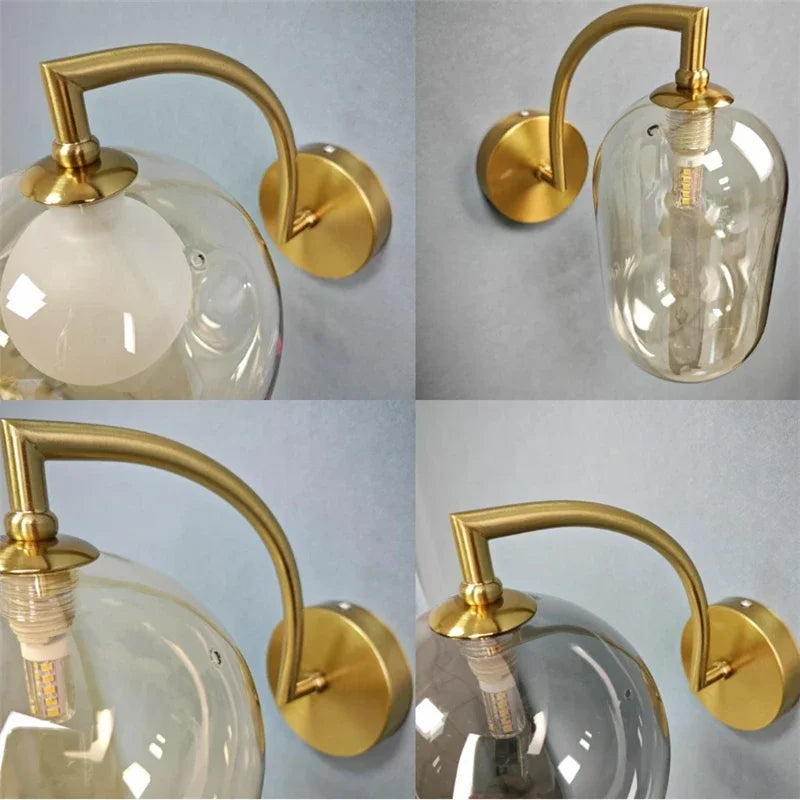 Modern Led Wall Lamps G9 Glass Ball Wall Light LED Minimalist Living Bedroom Bedside Sconce Dining Kitchen Indoor Light Fixtures