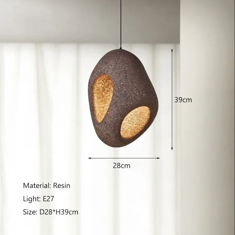 Hollow Out Design Wabi-sabi Led Restaurant Pendant Chandelier for Lving Dining Room Home Decor Bedside Suspension Lamp Fixtures