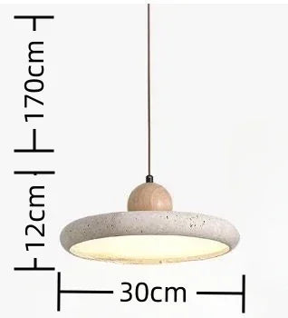 Wabi-Sabi Stone Pendant Light – Nordic Minimalist LED Hanging Lamp for Dining & Living Room