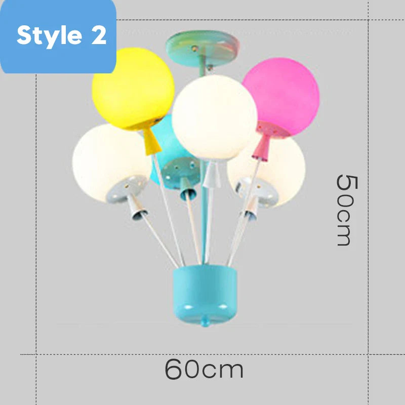 Kids Balloon House Chandelier – Colorful Wooden Ceiling Light for Children’s Room
