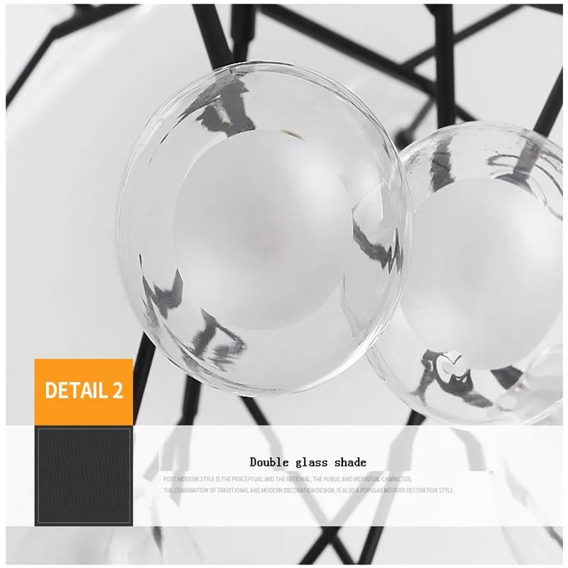 Modern Heracleum Glass Bubble Chandelier – Tree Branch LED Ceiling Light
