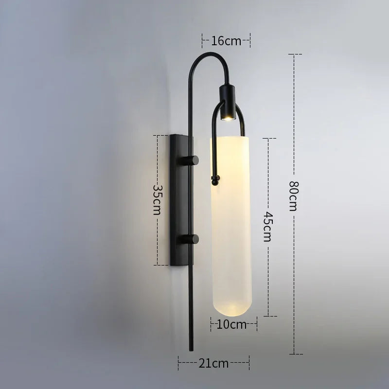 Black & Gold Glass Wall Light – Minimalist LED Sconce for Bedroom, Bathroom & Living Room