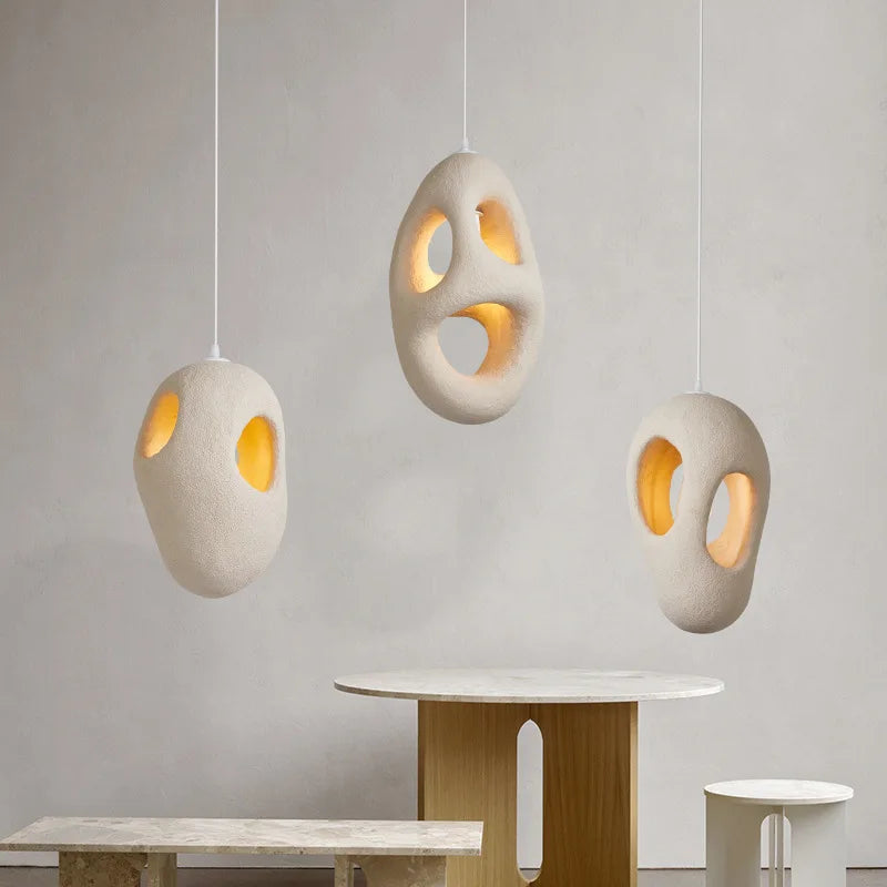Wabi Sabi Porous Pendant Light – Contemporary Organic Hanging Lamp