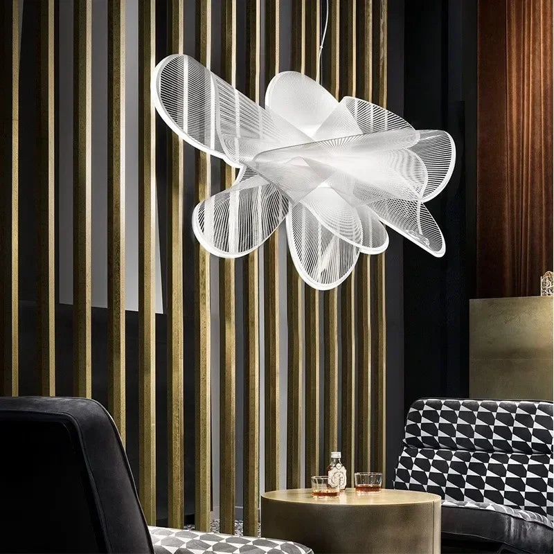 Creative Acrylic Flower designer Chandelier Living Room Restaurant Coffee Table Bar LED Pendant Lamps Indoor Lighting Decoration