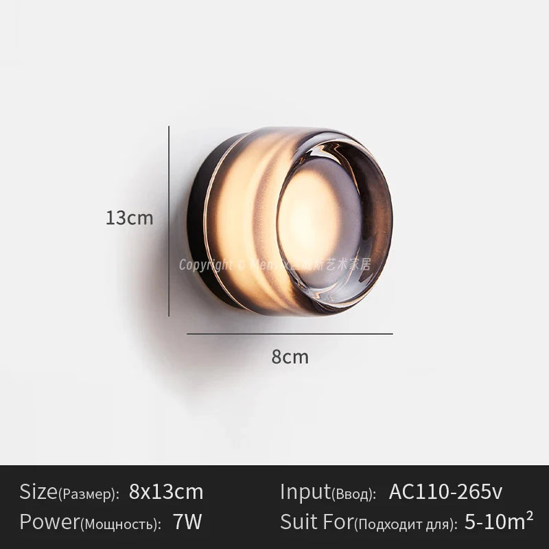 Modern Ribbed Glass Wall Light – Warm Ambient LED Wall Lamp