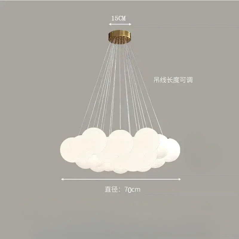 Luxury Glass Ball LED Chandelier – Modern Cloud Pendant Light
