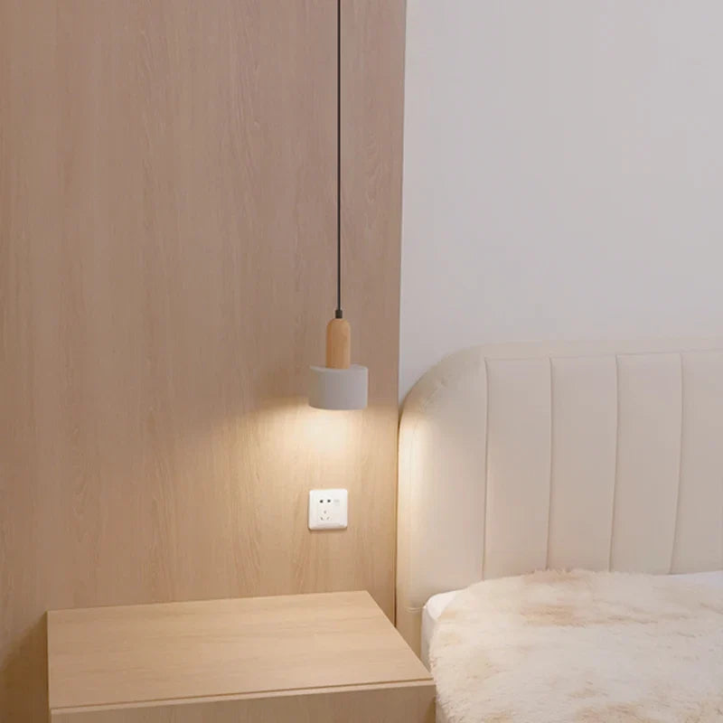Wabi-sabi bedroom bedside chandelier Nordic simple modern entrance restaurant bar creative cement small ceiling light