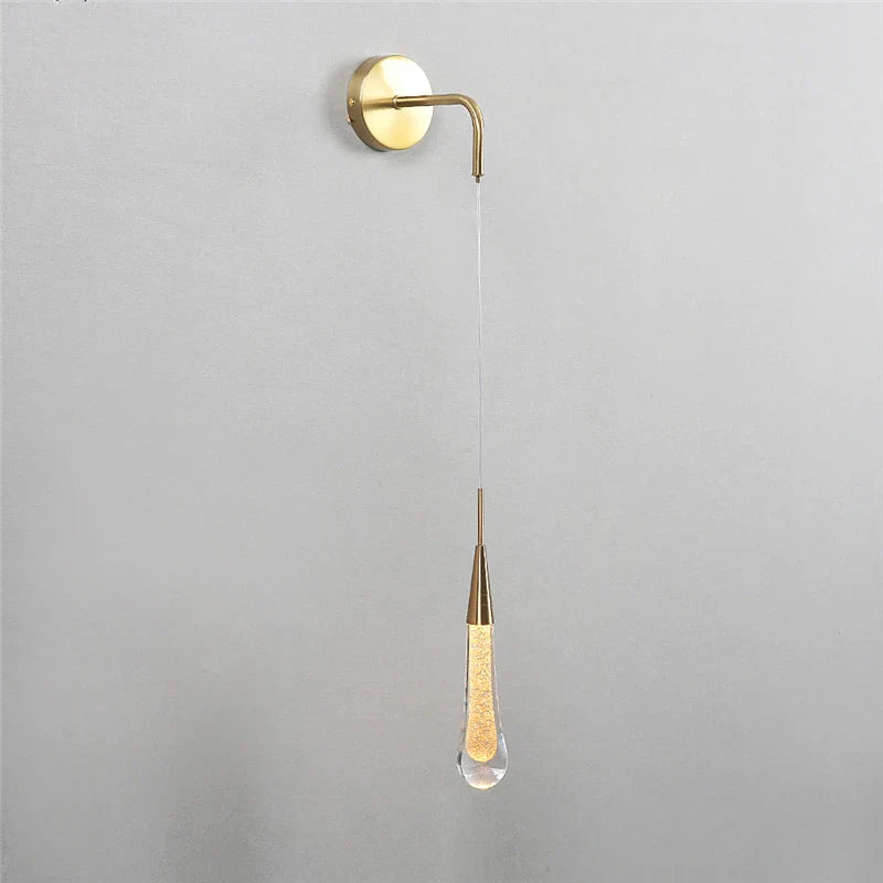 Nordic Luxury Wall Lamp Modern Living Room Wall Light Fixtures LED Droplet Shape Crystal Decorative Lighting Art Deco Flesh Lamp