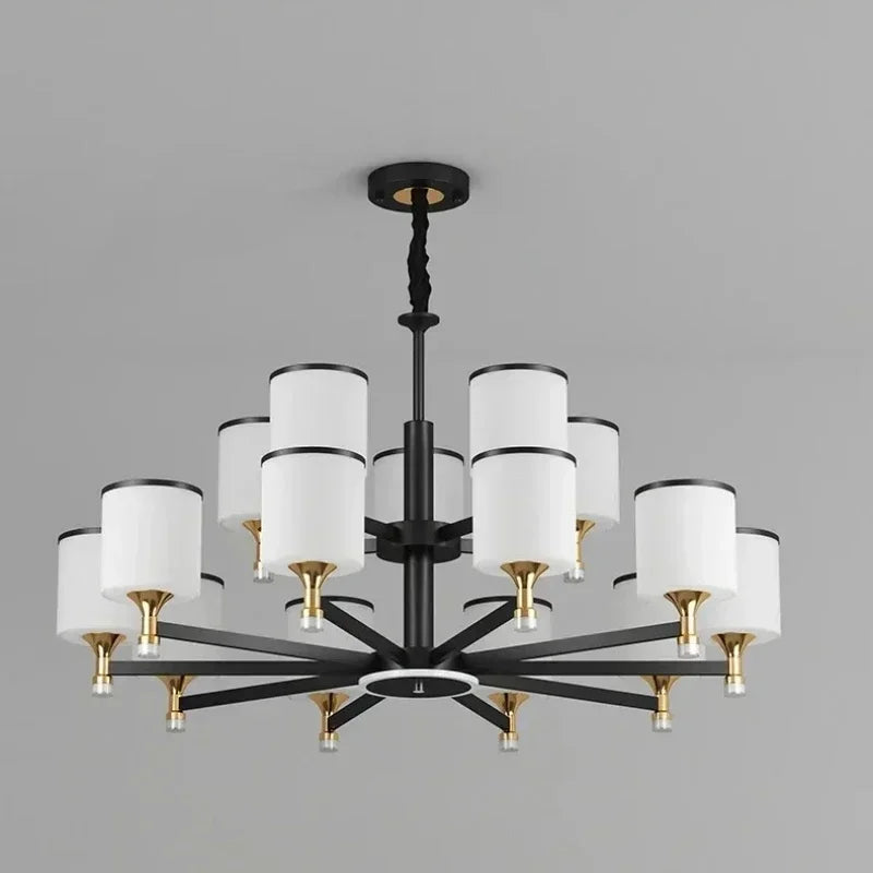 New Chinese Style Simple Chandelier Living Room Classical Restaurant Bedroom Trichromatic Pendant Lamp Retro Home Decor Lighting