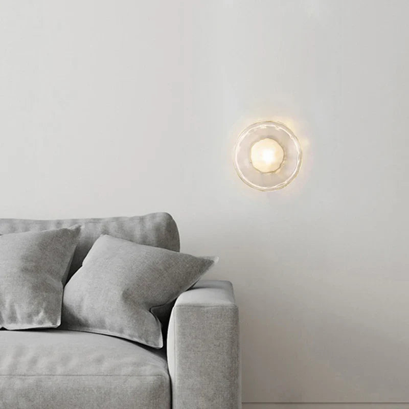 Modern Glass Disc Wall Light – Decorative LED Wall Sconce