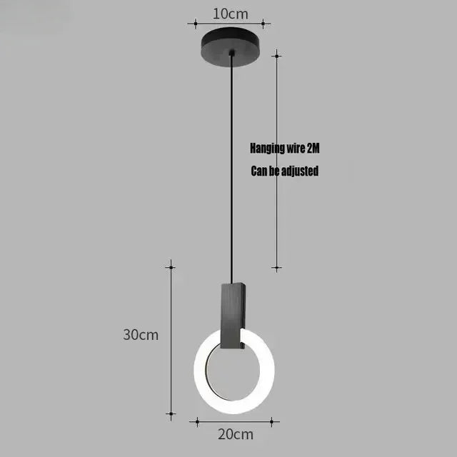 Nordic Simple LED Glass Pendant Lights Living Room Staircase Ring Creative Restaurant Bedroom Study Chandelier Home Decor Lamps