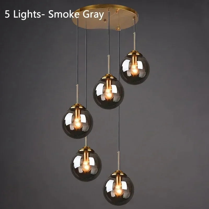 Modern 3-Light Glass Pendant Lamp – Adjustable Kitchen Island Hanging Light (E27)