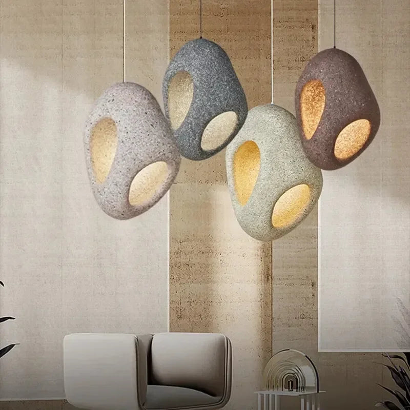 Hollow Out Design Wabi-sabi Led Restaurant Pendant Chandelier for Lving Dining Room Home Decor Bedside Suspension Lamp Fixtures