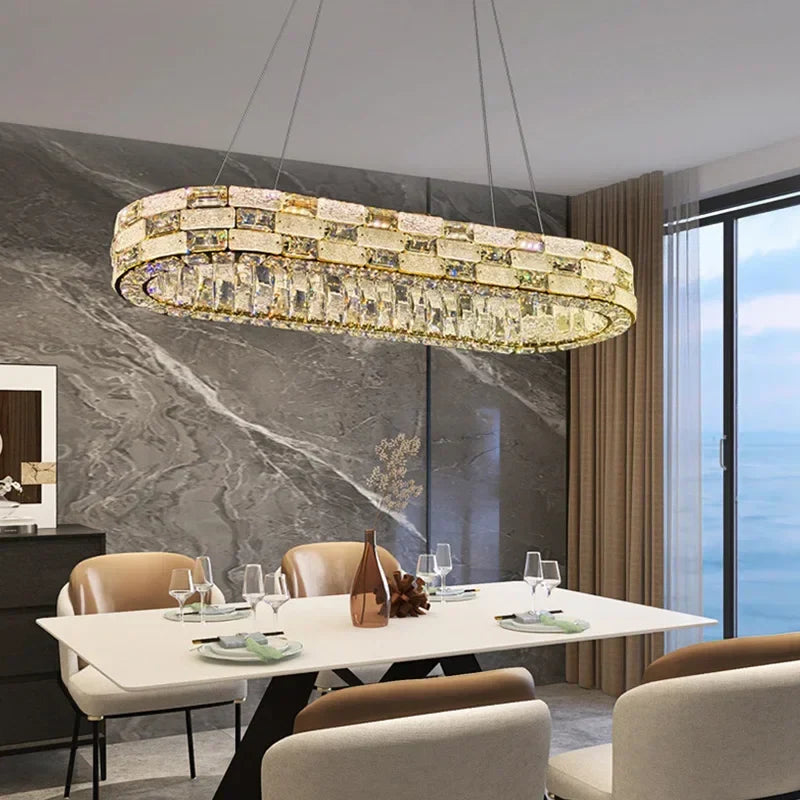 2025 Designer's New Restaurant Crystal Chandelier Luxury High-end Living Room Bedroom Light Dining Desk Bar Counter Pendant Lamp