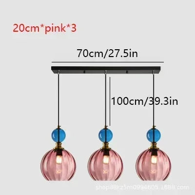 Danish Colorful Glass Pendant Light – Modern Decorative Hanging Lamp