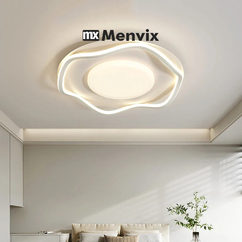 Modern Wave LED Ceiling Light – Dimmable Minimalist Flush Mount Lamp