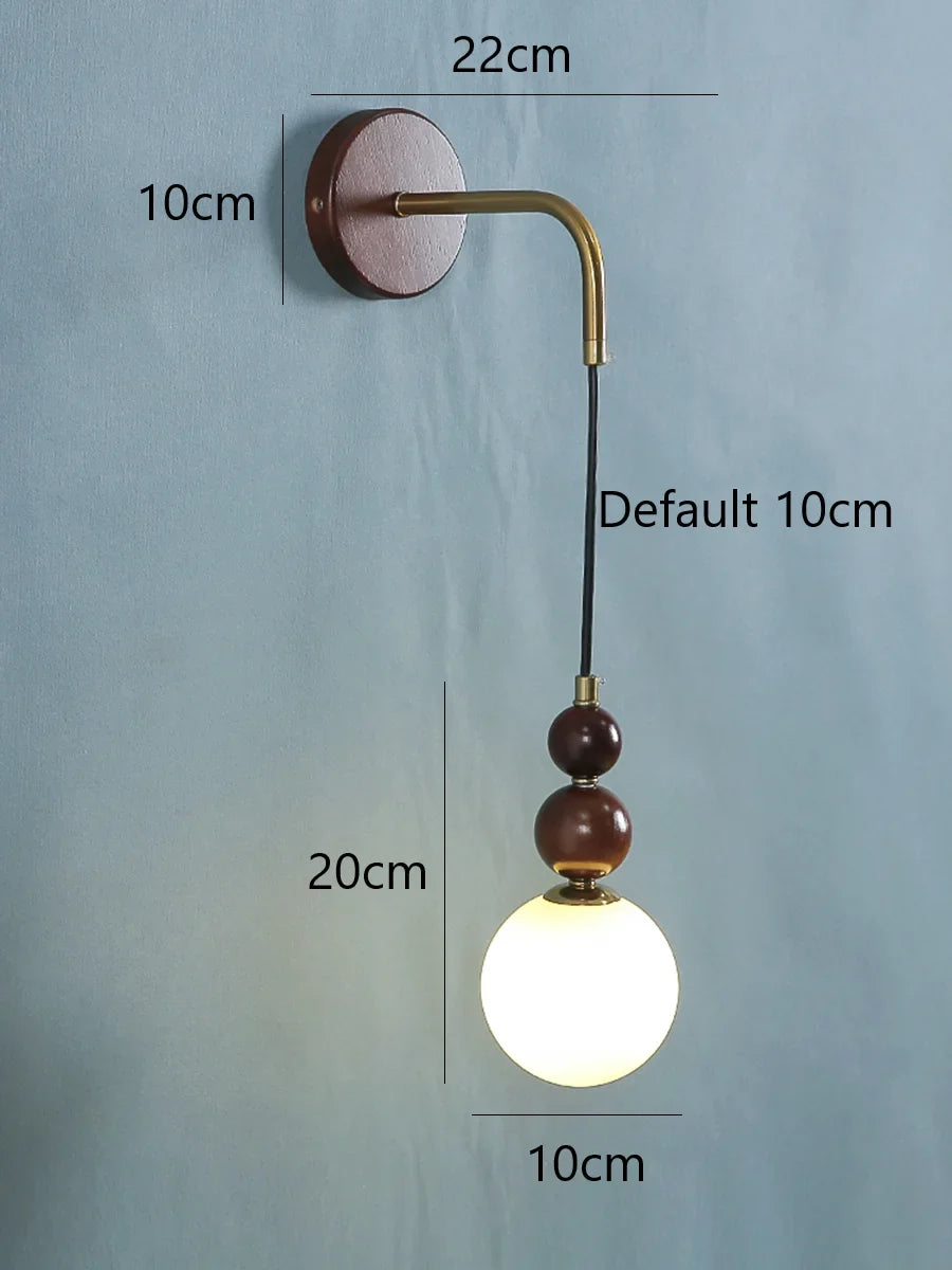 Wooden Glass Iron Art Wall Lamps Nordic Living Room Bedhead Corridor Balcony Decoration Lighting Fixtures Equipped with G9 Bulbs