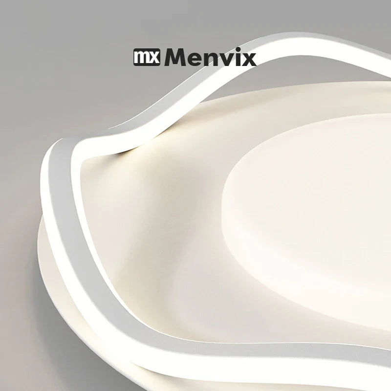 Modern Wave LED Ceiling Light – Dimmable Minimalist Flush Mount Lamp