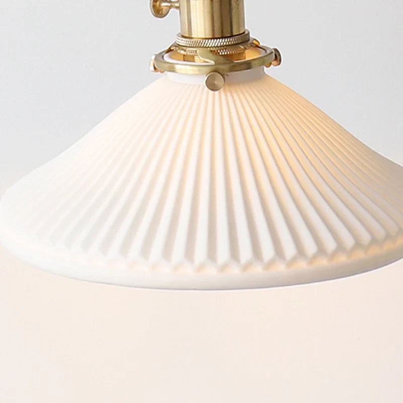 Nordic solid wood fishing wall light Master bedroom bedside light Creative walnut color living room aisle light Japanese wall li