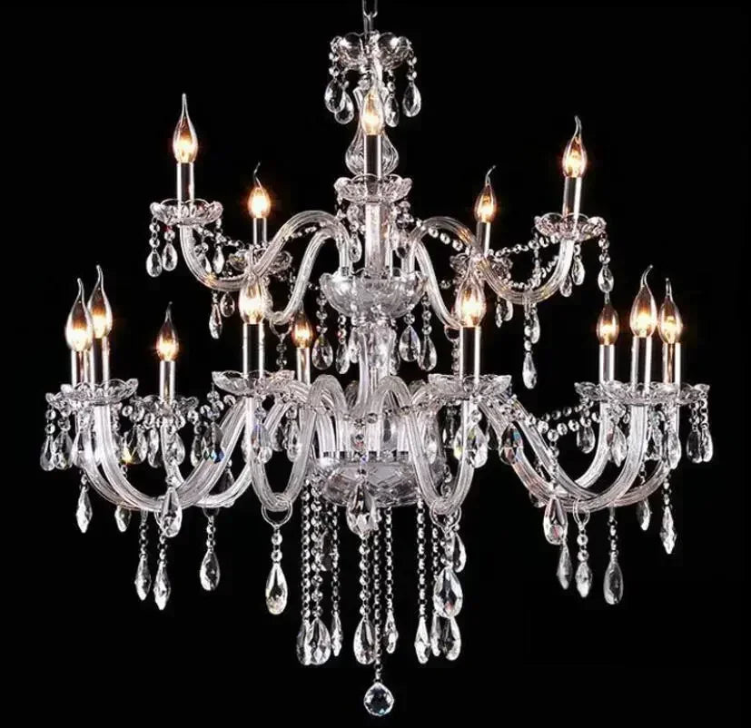 Modern k9 pendant crystal chandelier transparent crystal lustre E14 bulb home lighting Living Room Indoor light fittings ceiling