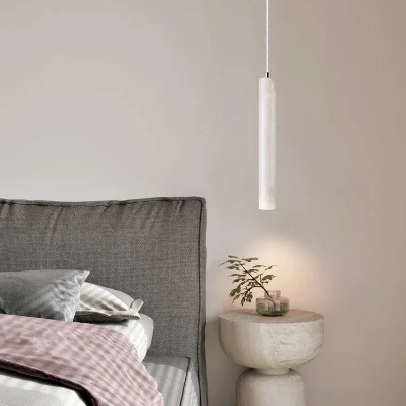 Modern Stone Pendant Light G9 LED – Minimalist Hanging Lamp for Bedroom, Dining & Study
