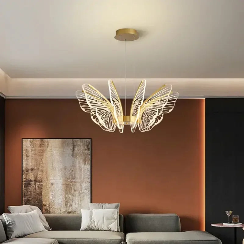 Butterfly Chandelier Minimalist arcylic hanging lights Creative lustres suspendu Living Room Bedroom kitchen island chandelier