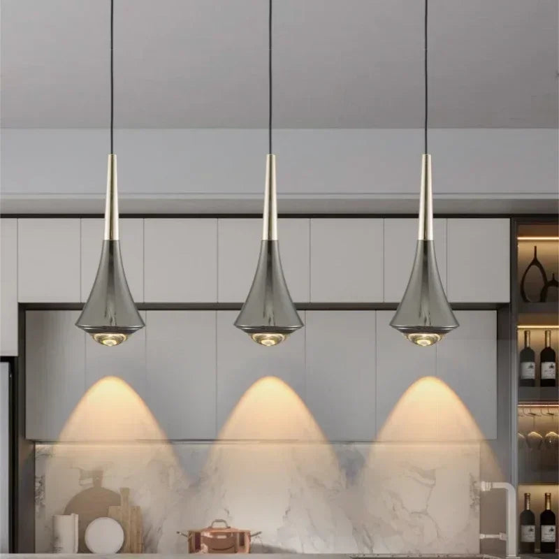 Nordic Luxury Cone Pendant Light – Modern Dimmable Kitchen & Dining Lamp