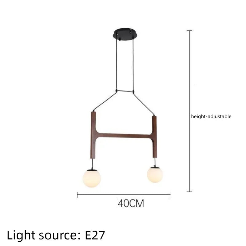 Medieval Simple Wooden Magic Bean LED Pendant Lamp Living Room Restaurant Bedroom Kitchen  Creative Chandelier Home Decor Light