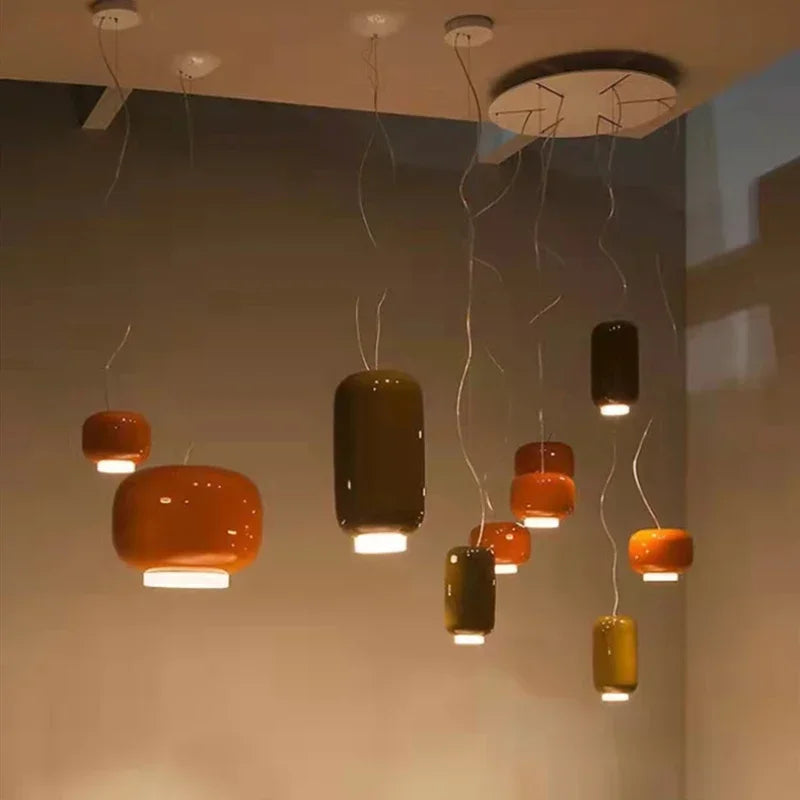 Italian Color Glass Pendant Light – Modern Designer LED Hanging Lamp