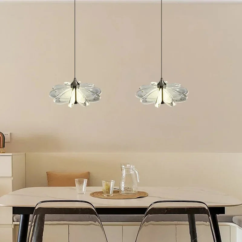 Modern Petal Crystal Chandelier LED – Artistic Minimalist Ceiling Light for Dining Room & Bar