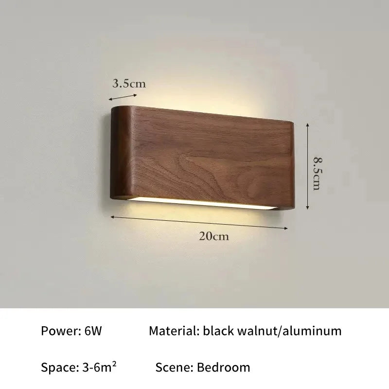 Wood LED Wall lamp Bedroom Modern sconces for Bedside Wooden Indoor Lighting Home Decor for Living Room Study Room Stairs