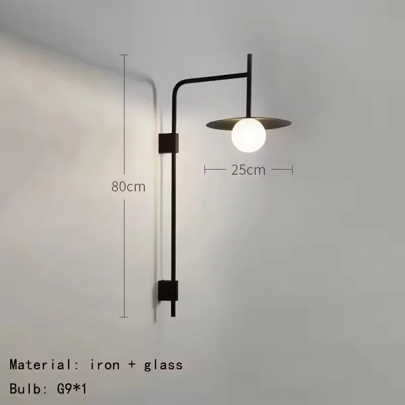 Minimalist Wall Light White Glass With Plug For Parlor Bedroom Study Lighting Fixtures G9 Bulb