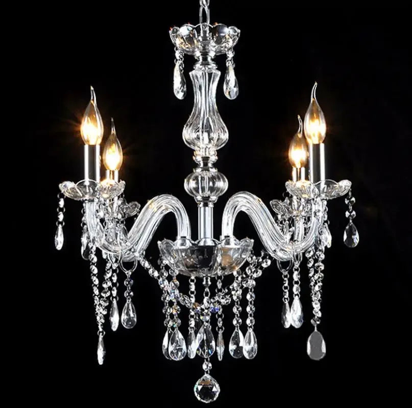 Modern k9 pendant crystal chandelier transparent crystal lustre E14 bulb home lighting Living Room Indoor light fittings ceiling