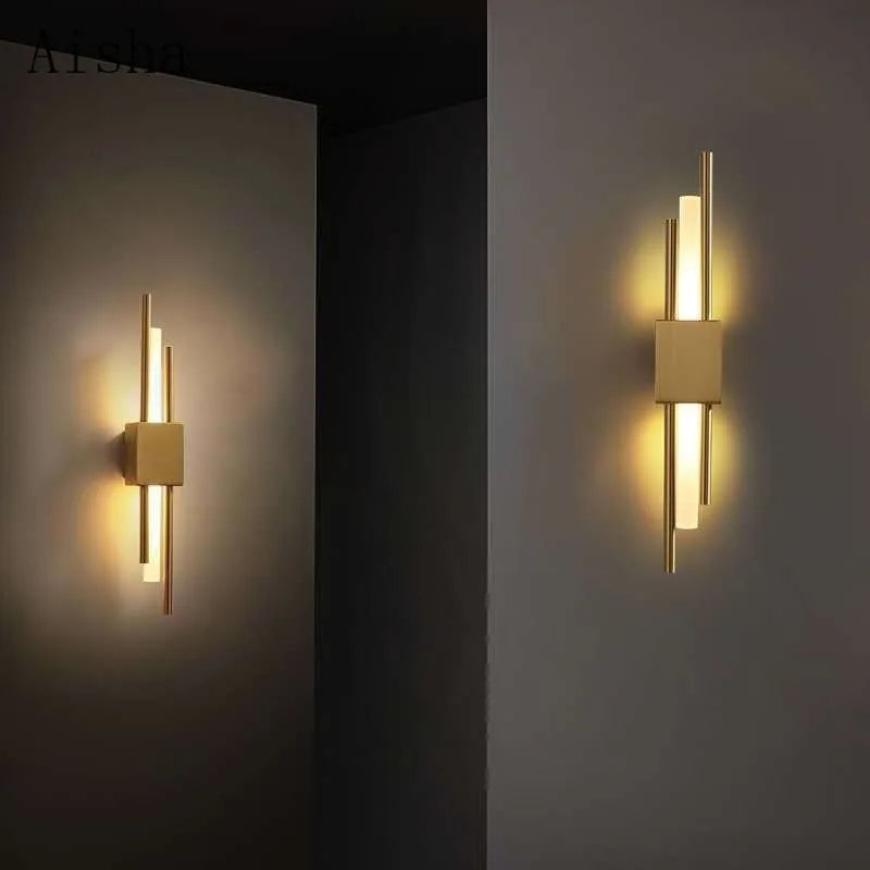 Nordic Gold/Black Bedhead Wall Light Luxury Bedroom Living Room Sofa Stairway Corridor Lighting Fixtures LED 85-240V