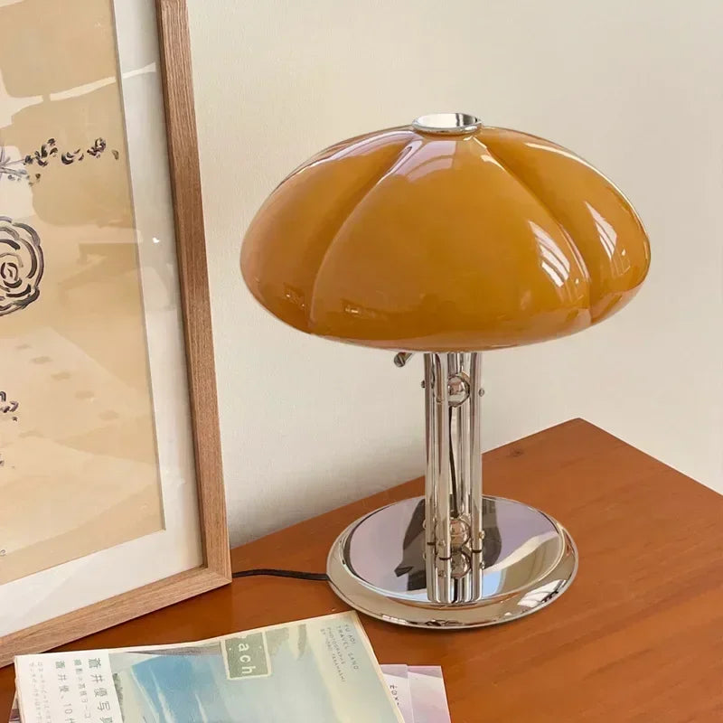 Nordic Creative Pumpkin LED Desk Lamp Bedroom Bedhead Study Middle Bauhaus Retro Luxury Designer Living Room Atmosphere Light