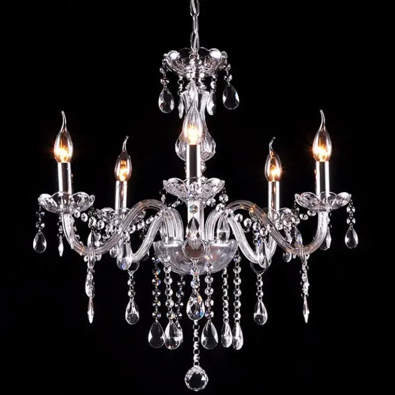 Modern k9 pendant crystal chandelier transparent crystal lustre E14 bulb home lighting Living Room Indoor light fittings ceiling