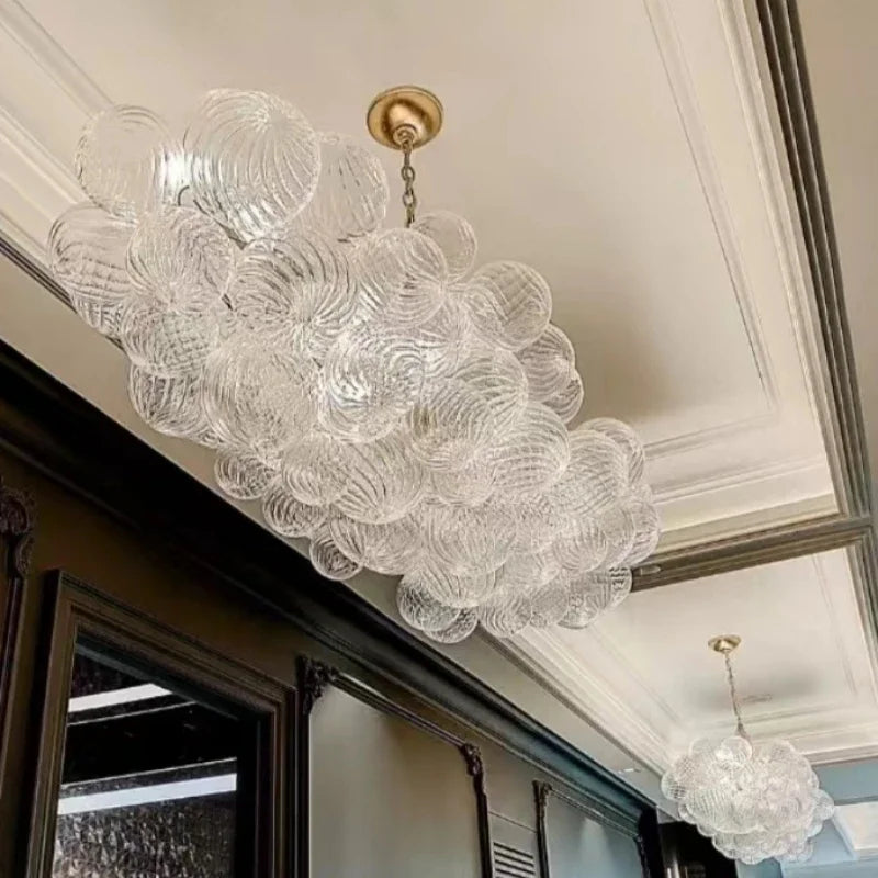 Modern French Creative Glass Chandelier Living Room Restaurant Bedroom Villa Kitchen Luxury LED Pendant Lamp Art Decor Lighting