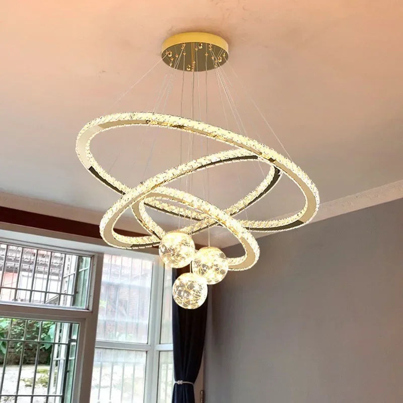 Designer Deluxe Remote Control Crystal LED Pendant Lamp Living  Restaurant Bedroom Kitchen Dimmable Chandelier Home Decor Light