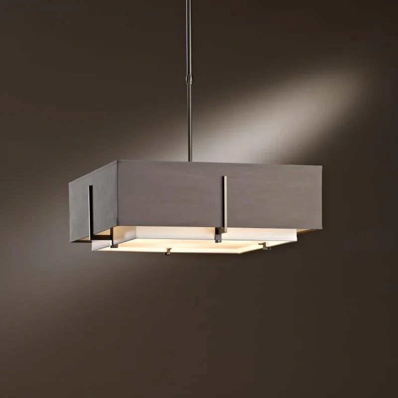 Wabi-Sabi Linen Pendant Light – Minimalist Farmhouse Fabric Chandelier