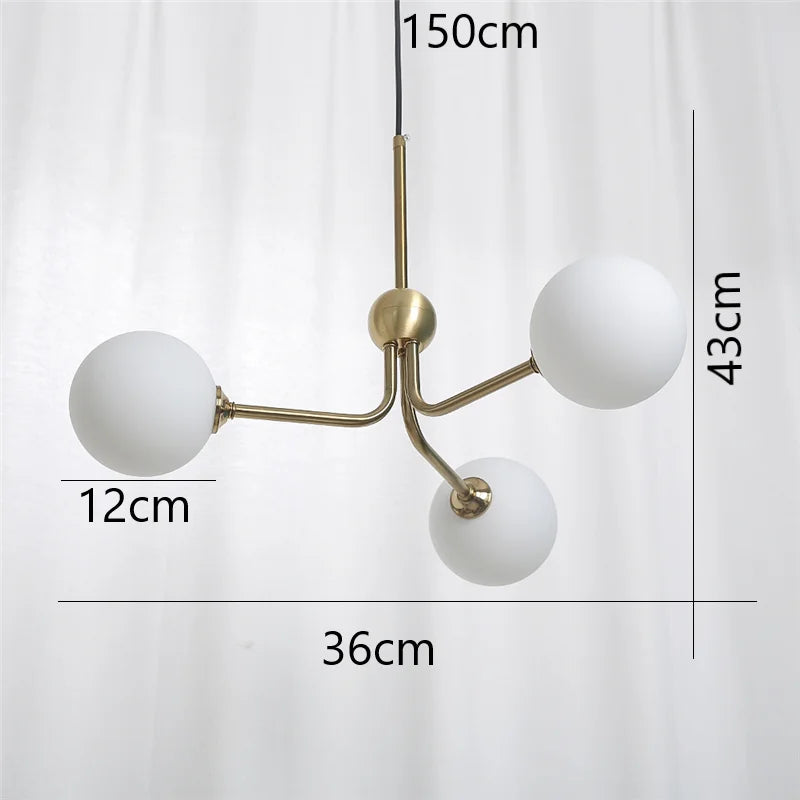 Modern Lustre Ceiling Chandeliers Living Room Bedroom Adjustable Ball Glass Hanging Lamp Nordic LED Home Decor Lighting Fixtures