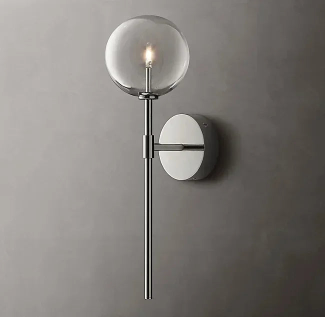 Nordic Ball Glass Wall Sconce American Retro Living Room Bedroom Wall Lamp for Home Aisle Kitchen Stairs Wall Decoration Light