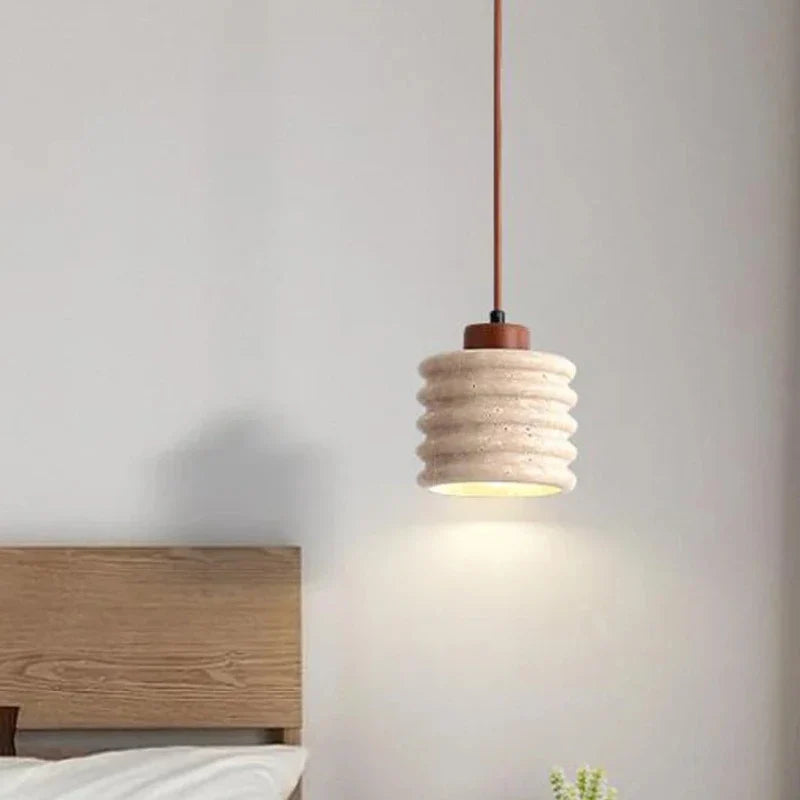 Modern designer wabi-Sabai bedroom bedside lighting bar B&B yellow cave stone chandelier bedside hanging wire lamp