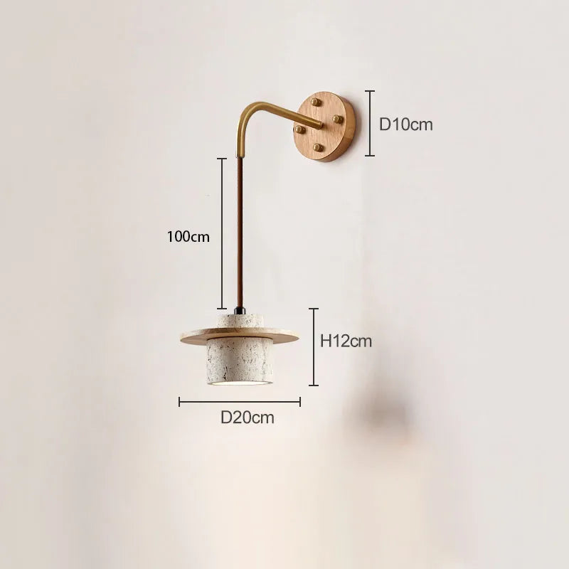 Wabi-sabi bedroom bedside wall lamp designer creative atmosphere retro dining room study living room wall hanging lights